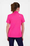 Kjus Polo Self Collar Poloshirt in Blau, Nahaufnahme des Kragens und Stoffdetails, elegantes Herren-Polo-Shirt