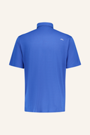Savin Structure Polo von Kjus, sportliches Poloshirt aus atmungsaktivem Material, in Blau mit strukturierter Oberfläche.