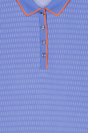 Kjus Ella Structure Poloshirt in Blau, bequemes Poloshirt mit strukturierter Oberfläche, kurze Ärmel, sportliches Design.