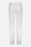 Lange Chervo Scotch Chino Hose in neutraler Farbe, bequemes Damen- oder Herrengewebe, Detailaufnahme der Stoffstruktur