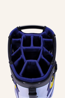 Elrey Ultra Dry Cartbag mit mehreren Fächern, wasserabweisend, für Golfschläger und Zubehör auf dem Golfwagen.