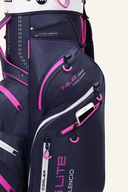 Großer Big Max Dri Lite Silencio 2 Cartbag mit mehreren Fächern und Tragegriffen, für Golfausrüstung.