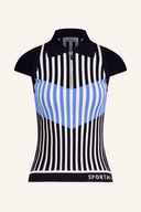 Sportalm Cathrin (2026) Polo in hellblau mit Kragen und Knopfleiste, hochwertiges Damen-Polo aus Baumwolle.