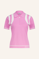 Sportalm Collin Polo in hellblau mit Knopfleiste und Logo-Details, aus weicher Baumwolle, bequemes Modepolo für Damen.