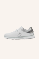 Footjoy Pro SL Golfschuhe aus Leder mit weißem Design und Schnürung, geeignet für bequemes Golfspielen.