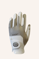 Weiße Allwetter-Handschuhe von Zoom, wetterfester und strapazierfähiger Handschuh für verschiedene Wetterbedingungen, Nahaufnahme