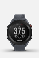 Blaue Garmin Approach S12 Golfuhr mit digitalem Display und sportlichem Design, ideal für Golfer.