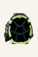 Großes Big Max Aqua Eight G Standbag mit blauer Farbe, Divider-Print und stabiler Standfunktion, perfekt für Golfausrüstung