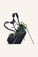 Groß Max Aqua Eight G Standbag, blaues Golftasche mit Griffen und Fächern, seitliche Ansicht