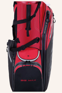 Blaue Big Max Aqua Eight G Standbag mit gedrucktem Logo und ergonomischem Tragegriff, perfekt für Golfspieler.