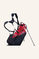 Großer, blauer Big Max Aqua Eight G Standbag mit gedrucktem Design, stabiler Standfunktion und gepolstertem Griff.