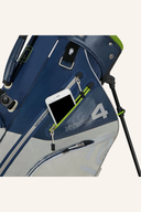 Hybrid-Trolley AQUA Hybrid 4 von Big Max, schwarz mit Griff und großen Rädern, für Golfbags, Nahaufnahme