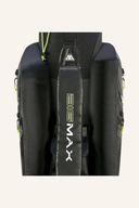 Großes Big Max AQUA Silencio 4 Cartbag mit blauer Rückenprint und mehreren Fächern, für Golfschläger und Zubehör.