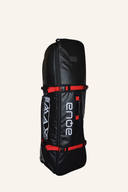 Schwarzes und rotes Cartbag von Big Max AQUA TCS mit modernen Druckmustern, für Golfausrüstung und -zubehör.