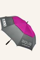 Aqua UV Sonnenschirm von Big Max, geöffnet, mit hellblauer farbiger Markierung, bietet UV-Schutz im Freien.