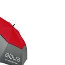 Aqua UV Big Max Sonnenschirm geöffnet mit blauer Farbe und UV-Schutz, ideal zum Schutz vor Sonnenlicht im Garten oder am Strand.