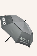 Offene aqua UV Sonnenschirm von Big Max, leichter Sonnenschutz mit UV-Schutz, perspektivische Ansicht, farbenfrohes Muster.