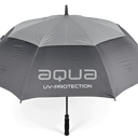 Großer blauer Big Max AQUA UV Sonnenschirm mit offenem, gedrucktem Sonnenschutz, ideal für Sonnenschutz im Freien