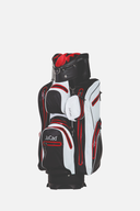 Elektrotrolley JuCad G Titan 2.0 mit Aquastop, schwarzes Gehäuse, robuste Bauweise, für einfachen Transport von Golfausrüstung