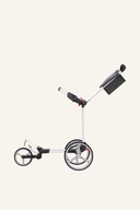 Manueller Trolley Blade Trio von Big Max, seitliche Ansicht mit Druckdesign, leichter und robuster Reisebegleiter