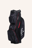 Schwarzer Callaway Org 14 Cartbag mit Camouflage-Design und 14 Fächern für Golfschläger, stabiler Stand, leichter Transport.