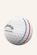 Callaway Chrome Soft Tour Triple Track 2024 Golfbälle, weiße Bälle mit schwarzem Triple Track Muster, für präzises Spiel