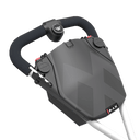 Weiße e-TI Elektrotrolley von Big Max mit modernem Design und robustem Gehäuse, ideal für den Transport von Golfzubehör.