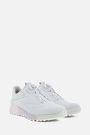 Ecco S-Three Golfschuhe aus Leder mit Schnürung, weiße und schwarze Details, für optimalen Halt auf dem Golfplatz.