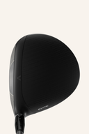 Callaway ELYTE Driver mit schlichter schwarzer Schlagfläche und grünem Griff für optimale Schwungkontrolle.