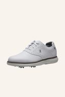 Fußballschuhe für Golf von Footjoy, mit schwarzem Obermaterial und griffiger Sohle, ideal für Golfsportler.