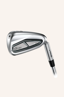 Ping G730 Eisensatz bestehend aus Eisen für verbessertes Spiel, zeigt die Schläger mit grünem Design und Markenlogo.