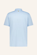 Blaue Jack Nicklaus Poloshirt aus Tonal Solid Material, bequemes T-Shirt für sportlichen Stil.