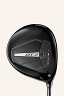 Titleist GT3 Driver, moderne Golfschläger mit schwarzem Schlägerkopf und grauem Griff, auf einem Golfplatz liegend