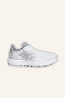 Adidas S2G SL 23 Golfschuhe, seitliche Ansicht, Laufschuh-Design, atmungsaktives Obermaterial in neutralen Farben
