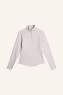 J. Lindeberg Nefe Quarter Zip Midlayer, graues Midlayer mit Reißverschluss und Logo-Details, für sportliche Outfits.