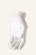 Weißer Titleist Players Golfhandschuh aus Leder für optimalen Griff und Komfort beim Golfspiel.