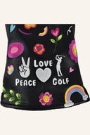 Originals Driver Headcover mit Peace- und Love-Motiv, schützt den Golflöcher, aus weichem Material, stilvoller Golfzubehör.