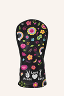 Golf Hybrid Headcover von Originals mit Peace- und Love-Design, aus weichem Material, passend für Hybrid-Schläger.