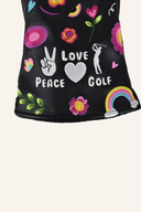 Hybrid-Headcover von Originals mit Love & Peace Design, perfekt für Golf-Hybriden, weiches Material und stilvolles Muster