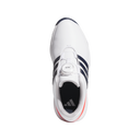 Adidas Tour360 Boa 2024 Golfschuhe, obere Ansicht, schwarze Golfschuhe mit Boa-Schnürung und stabiler Sohle.