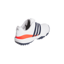 Adidas Tour360 Boa 2024 Golfschuhe, seitliche und obere Ansicht, schwarzes Leder mit Boa-Schnürsystem, für Golfsport