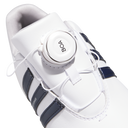 Adidas Tour360 Boa 2024 Golfschuhe, detaillierte Aufnahme der schwarzen Golfschuhe mit Boa-Schnürung und grünem Akzent.