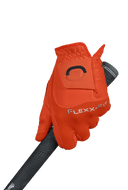 Golfhandschuh von Zoom Hybrid in Orange mit Print-Design, perfekt für komfortables Spiel und sicheren Griff.