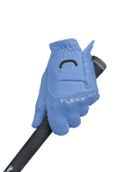 Golfhandschuh von Zoom im Hybrid-Design, mit Sky-Blue-Print und bequemer Passform für besseren Griff beim Golfspielen.