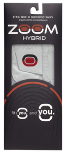 Zoom Hybrid Golfhandschuhe in weiß, mit Verpackung und Markenlogo, für verbesserten Griff beim Golfspielen
