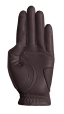 Golfhandschuhe von Zoom Hybrid mit braunem Palmendruck für besseren Griff und Komfort beim Golfspielen.
