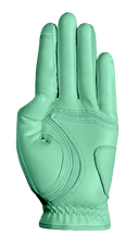 Golfhandschuh von Zoom im Hybrid-Design mit Palmendruck in Smaragdgrün, strapazierfähig und bequem für optimale Griffigkeit.