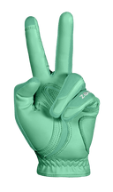 Golfhandschuh von Zoom im Hybrid-Design mit Peace-Print in Grün, mit strapazierfähigem Material für optimalen Griff.