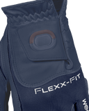 Golfhandschuh von Zoom, Hybrid-Modell in Dunkelblau mit Klettverschluss und Print-Design, für optimalen Griff beim Golf.