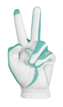 Zoom Hybrid Golfhandschuhe mit Peace Print, bequem und langlebig für sicheren Griff beim Golfspiel.